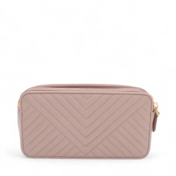 Prada Nappa Impuntu Leather Chain Wallet Pink Beige - Picture 2 of 13